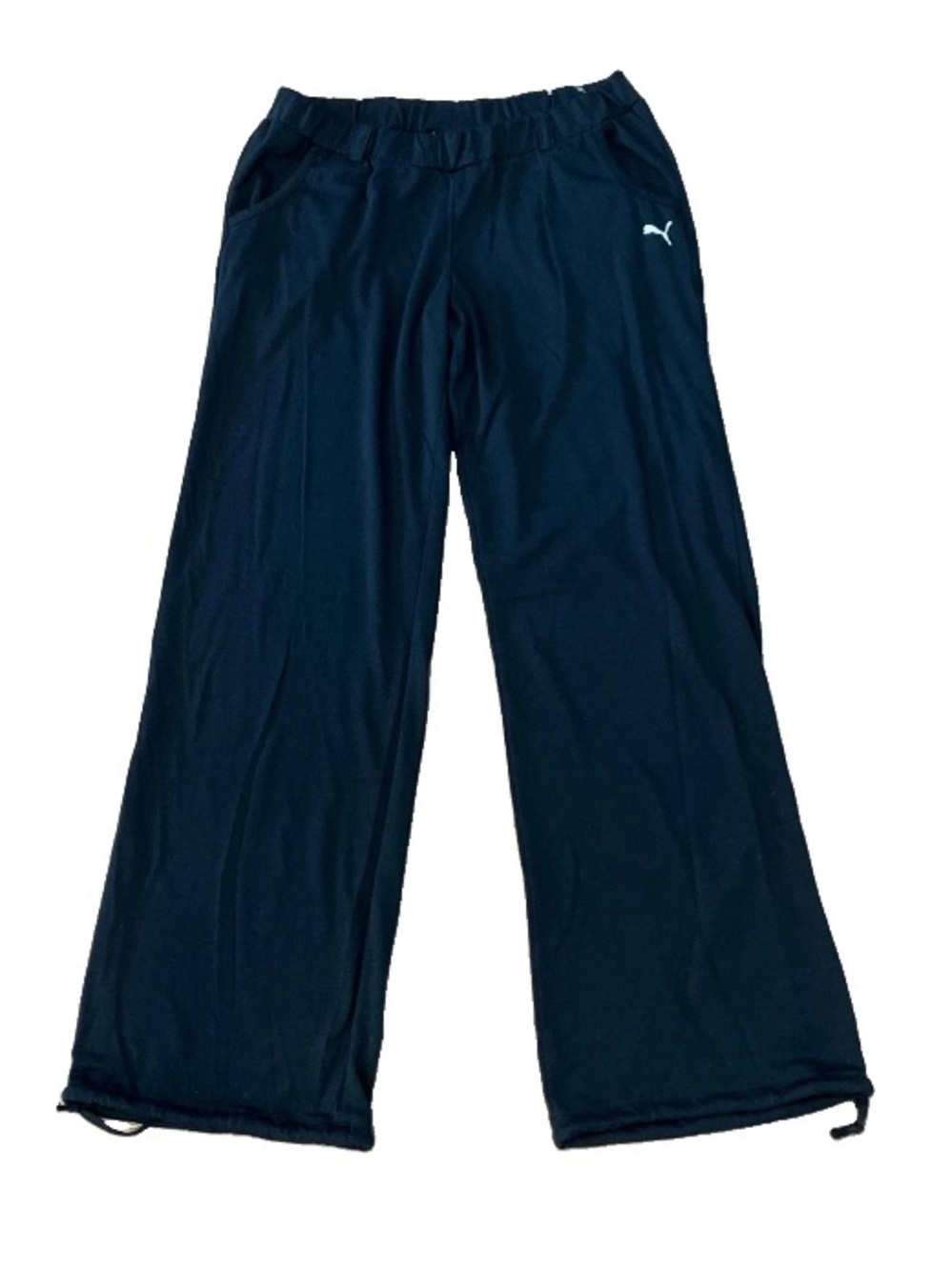 New Puma Women’s Work Out Lounge M Dry Cell Black Adjustable Wide Leg Or Joggers